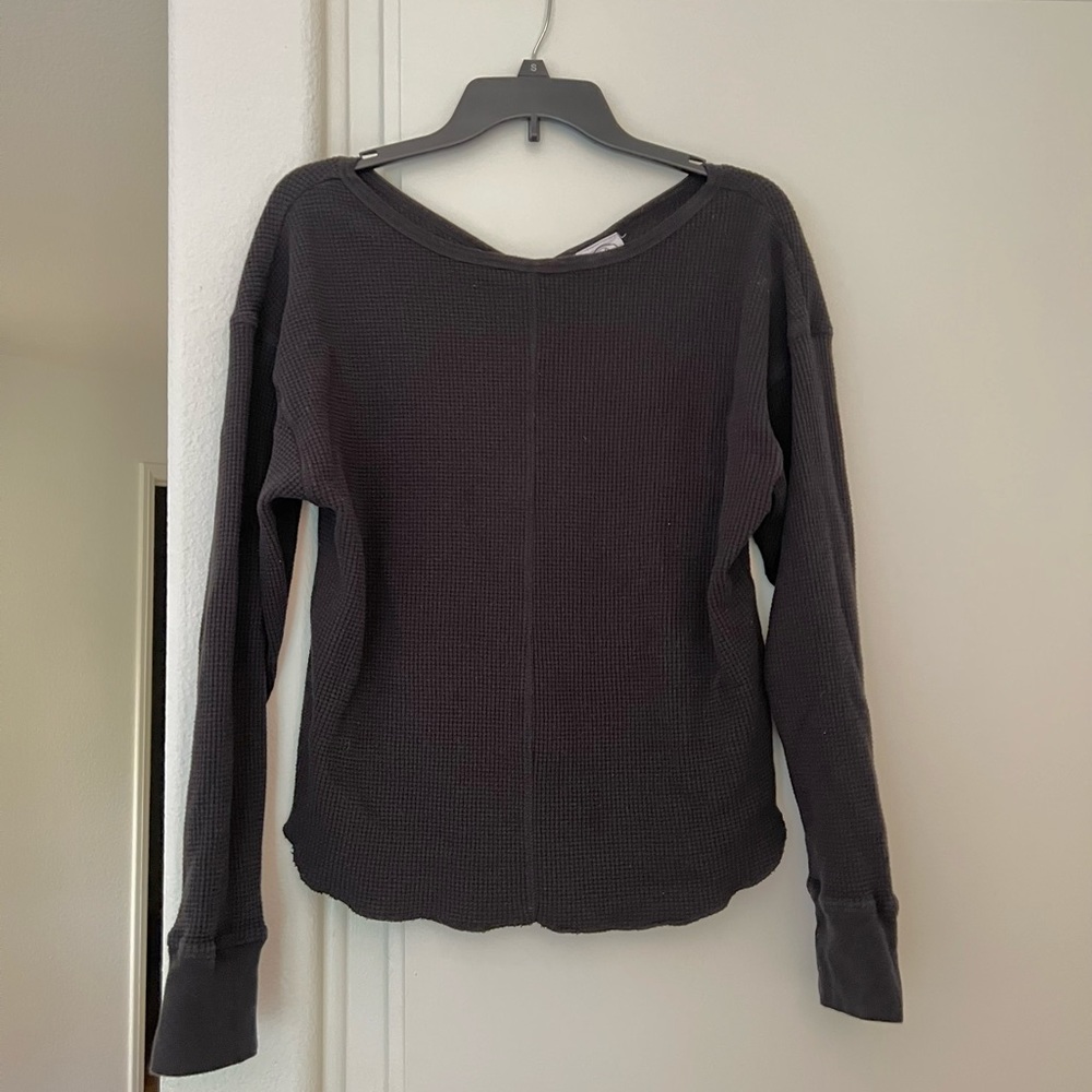 Waffle knit long sleeve